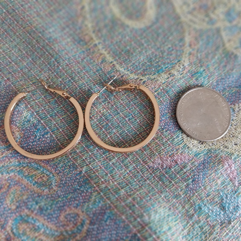 ✨️3 For $15✨ Goldtone Bling Crystal 💎Hoop Earrings - Picture 4 of 4